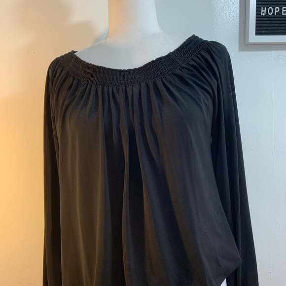 I.N.C. International Concepts Smocked Off The Shoulder Long Sleeve Top - Picture 4 of 10